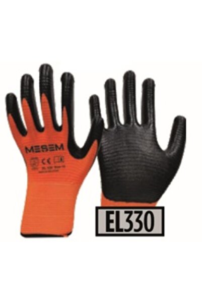 Meşem قفازات العمل EL330 برتقالية وسوداء بتصميم حمار وحشي