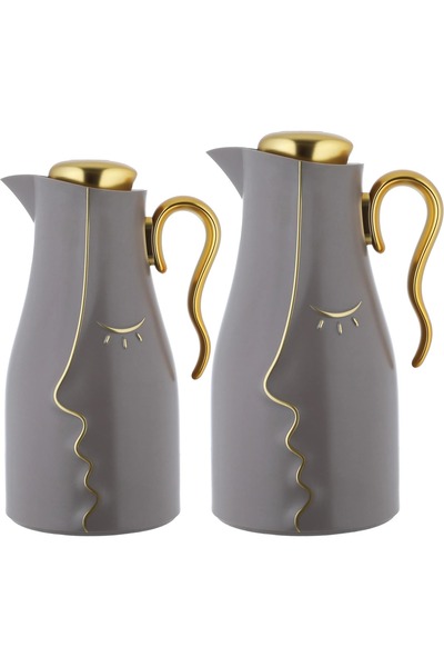 rexa Thermos Set, 0.7/1 Liter, 2 Pieces, Inner Glass Case, Outer Plastic Body