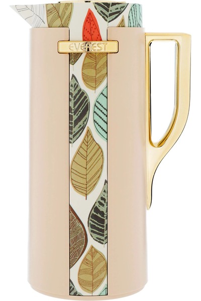 Everest Widad Thermos, 1 liter, thermal glass inner container, plastic outer shell - beige