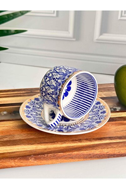 ROSSEV Türk Kahve Fincanı Papatya 6 Kişilik 12 Parça