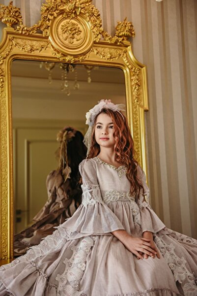 Mialora فستان سهرة طويل بتصميم خاص للفتيات مع إكسسوارات تاج، فستان عيد ميلاد_...