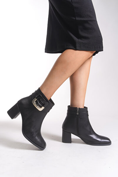 Riccon Kadın Toka Detaylı Topuklu Bot 00121050 Siyah