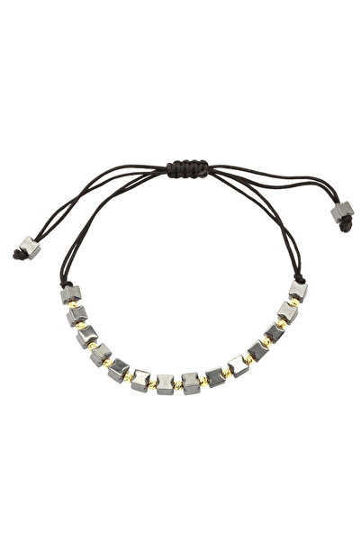 Bijuteria SORELLY Bratara Snur cu Bile de Aur 14k si Hematit Hourglass