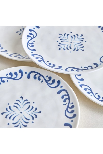Generic Sicilian 4-Piece Porcelain Side Plate Set - 21.7 cm