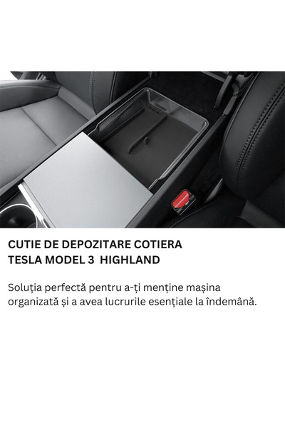 BRAGUS Car organizer for Tesla center console, under the armrest, compatible with Model 3 Highland, plastic