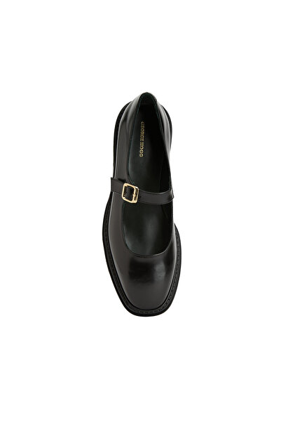 George Hogg Siyah Kadın Deri Babet