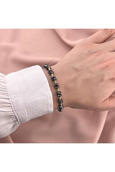 Bijuteria SORELLY Bratara Snur cu Bile Aur 14k si Hematit