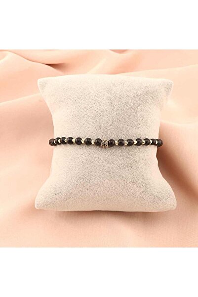 Bijuteria SORELLY Bratara Aur 14k Snur Onix si Pietre Zirconia Negre