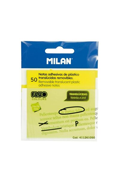 Milan Notițe adezive, Culoare Galben Fluorescent, Material Plastic, Dimensiun...