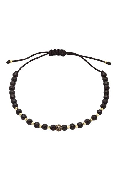 Bijuteria SORELLY Bratara Aur 14k Snur Onix si Pietre Zirconia Negre