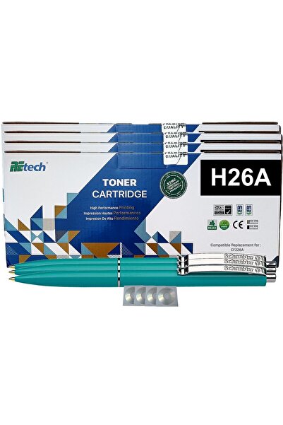 Retech Set Cartuse Toner Compatibil HP26A, 4xCF226A Negru, 3xPix Schneider si 4buc CD-R Maxell