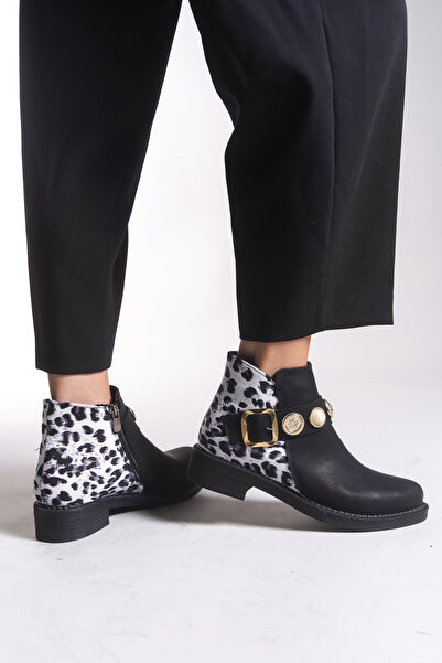 Riccon Vynorela Kadın Bot 0012402 Siyah Beyaz