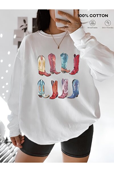 Jose Clothing Hanorac imprimat cu mânecă lungă, cu croială supradimensionată ...