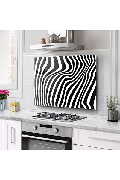 DreamHomes Защитна преграда за кухненска стъклена печка | Зebra Pattern