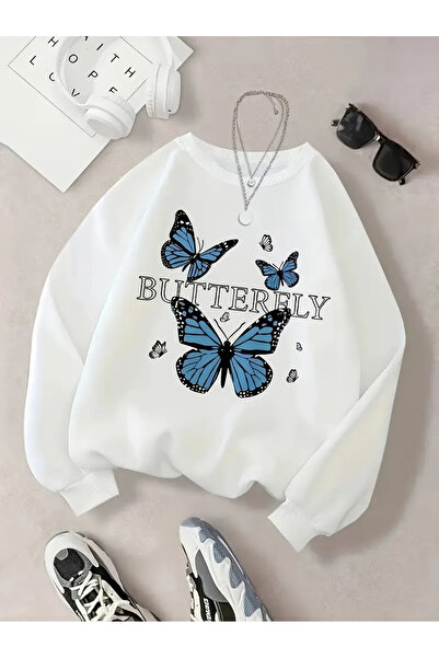 Jose Clothing Hanorac imprimat cu mânecă lungă, cu croială supradimensionată ...