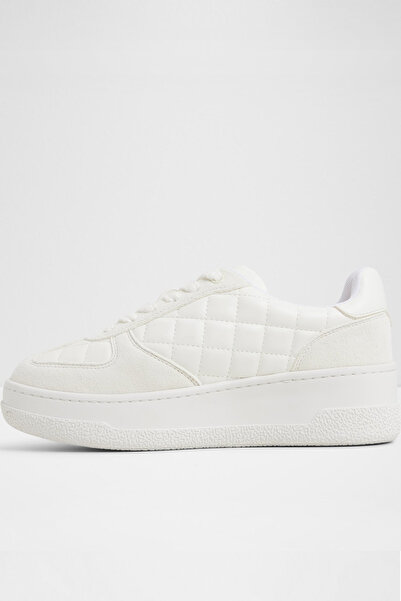 Aldo Deevale - Women's Platform Heeled White Genuine Leather Sneaker