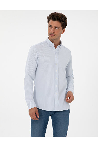 Pierre Cardin Indigo Slim Fit Striped Slim Fit Shirt 50311396-Vr028