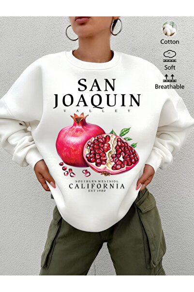 Aether سويت شيرت مطبوع بأكمام طويلة وقصة كبيرة الحجم