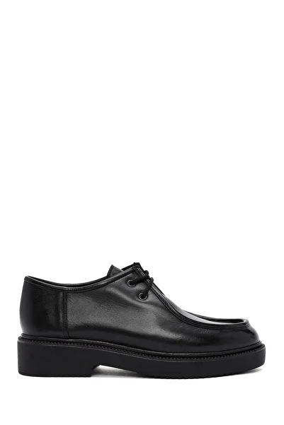 Derimod Gritti Women's Black Lace-Up Leather Masculine Shoes 25Afd110218
