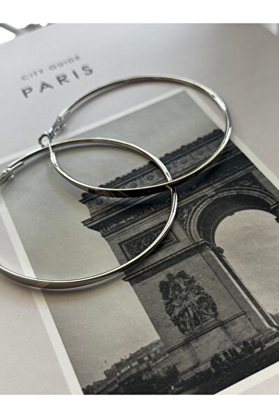 shop Brand Silver Hoop Earring 6 cm