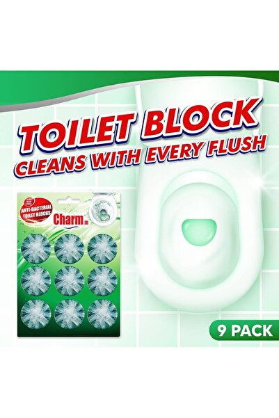 CHARM كتلة المرحاض – 9 قطع خضراء