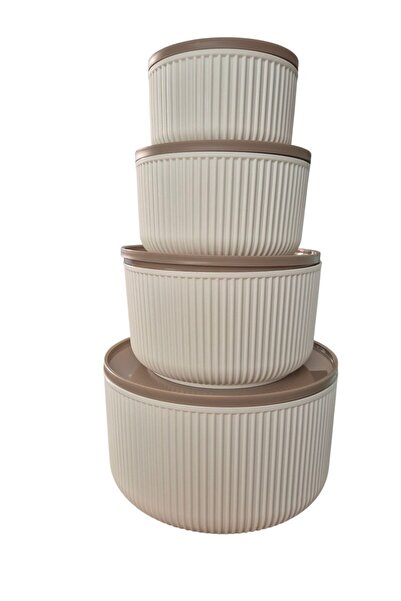 Eşya Dünyası مجموعة من 4 حاويات تخزين – مع أغطية، مقاومة للتسرب، آمنة للاستخد...