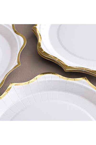 Generic Belle 10-Piece Wood Pulp Disposable Side Plate Set - 23 cm