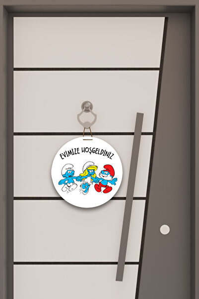 Dormot Digital Print White, Standard, Welcome to Our Smurfs Home Themed, Door Ornament, Wall Ornament