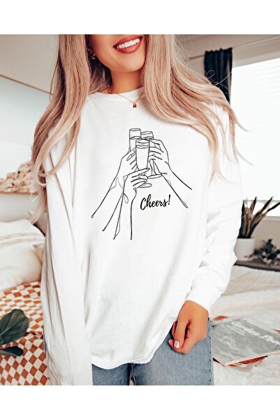 Jose Clothing Hanorac imprimat cu mânecă lungă, cu croială supradimensionată ...