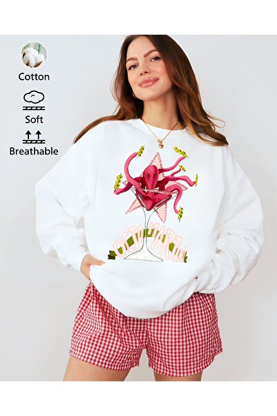 Jose Clothing Hanorac imprimat cu mânecă lungă, cu croială supradimensionată premium