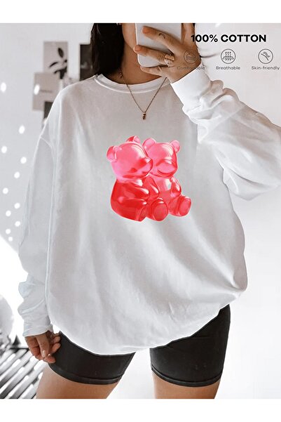 Aether سويت شيرت مطبوع بأكمام طويلة وقصة كبيرة الحجم