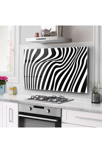 DreamHomes Kitchen Glass Stove Back Protector |   Zebra Pattern