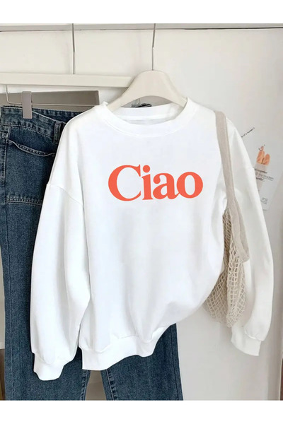 Jose Clothing سويت شيرت مطبوع بأكمام طويلة وقصة كبيرة الحجم