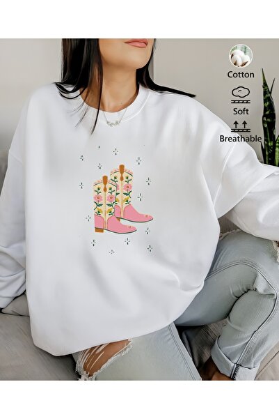 Jose Clothing Hanorac imprimat cu mânecă lungă, cu croială supradimensionată ...