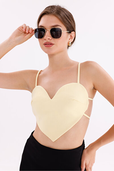 Majoristik Yellow Heart Bustier Backless