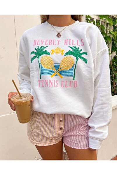 Jose Clothing سويت شيرت مطبوع بأكمام طويلة وقصة كبيرة الحجم