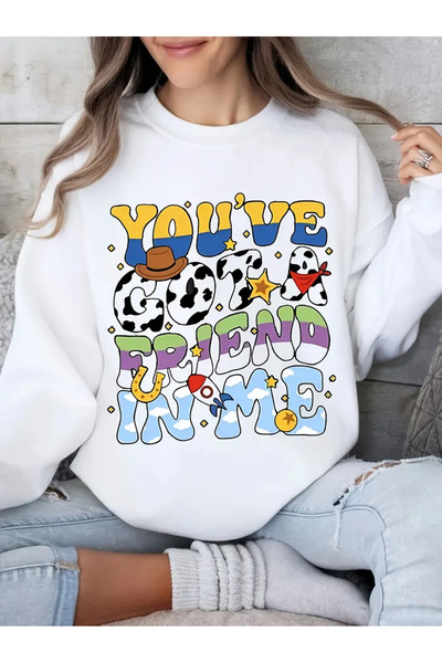 Jose Clothing سويت شيرت مطبوع بأكمام طويلة وقصة كبيرة الحجم