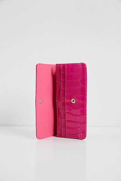 Arma Life Women's Embossed Patterned Faux Leather Fuchsia Handbag