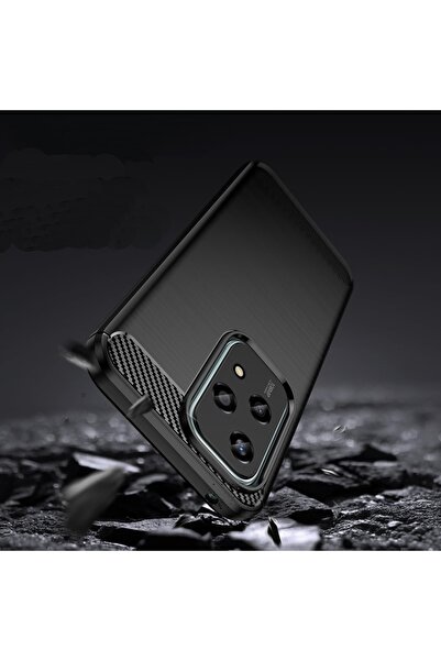 SKYDDAR INNOVATION Θήκη για Honor 200 Lite, Σιλικόνη από Άνθρακα, Λεπτή Σιλικόνη, Υφή από Ανθρακονήματα, Σετ Αυτοκόλλητων, Μπλε