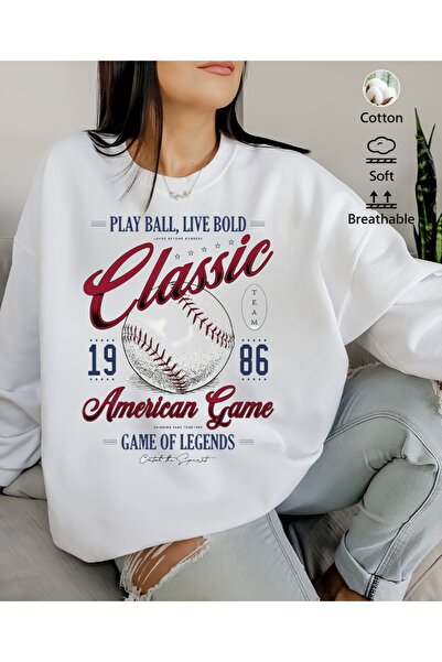 Jose Clothing سويت شيرت مطبوع بأكمام طويلة وقصة كبيرة الحجم