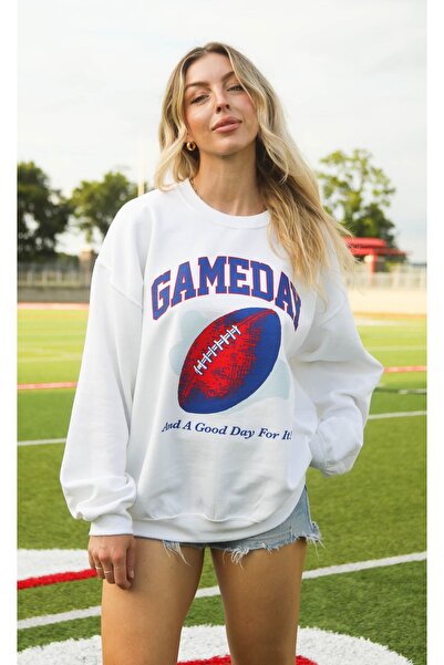 Jose Clothing سويت شيرت مطبوع بأكمام طويلة وقصة كبيرة الحجم