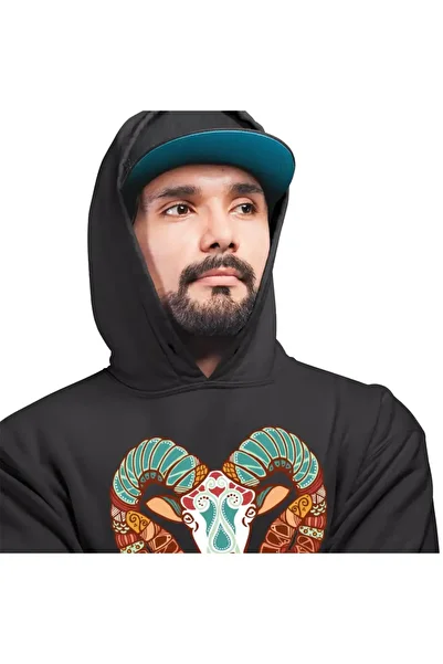 OEM Men's Hoodie Aries Zodiac Horoscope Aries Mandala Astrology