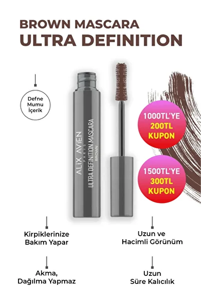 Alix Avien Fuller lash, curl and volumizing lasting effect mascara brown-ultra definiton mascara brown