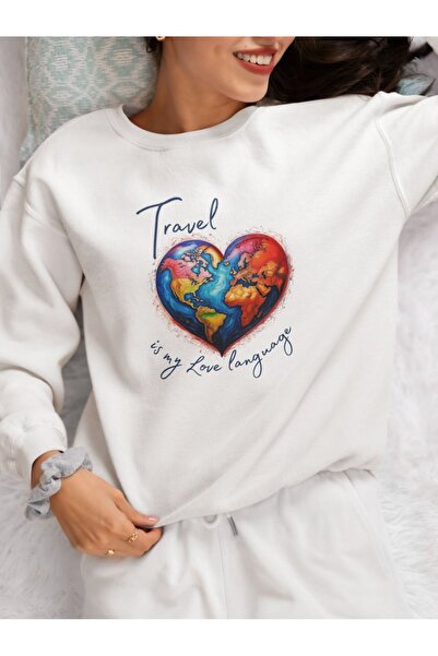 Jose Clothing Hanorac imprimat cu mânecă lungă, cu croială supradimensionată premium