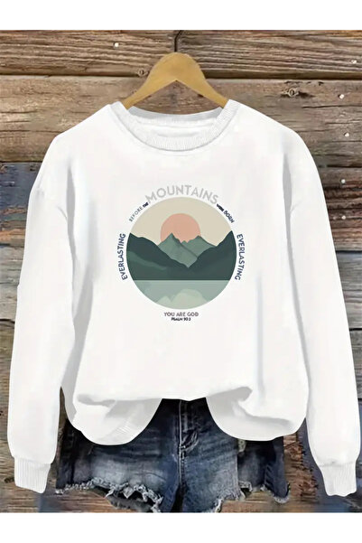 Jose Clothing سويت شيرت مطبوع بأكمام طويلة وقصة كبيرة الحجم