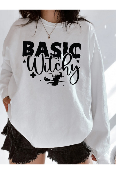 Jose Clothing سويت شيرت مطبوع بأكمام طويلة وقصة كبيرة الحجم