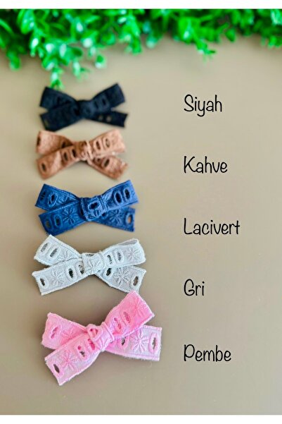 ARDEN HOBİ TASARIM Cotton Scalloped Bow Tie Clip Side Buckle (2 Pieces)