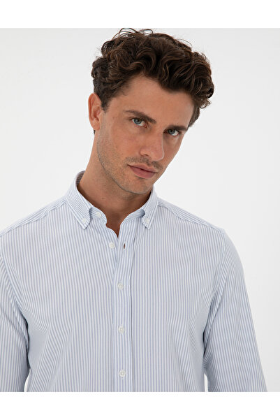 Pierre Cardin Indigo Slim Fit Striped Slim Fit Shirt 50311396-Vr028