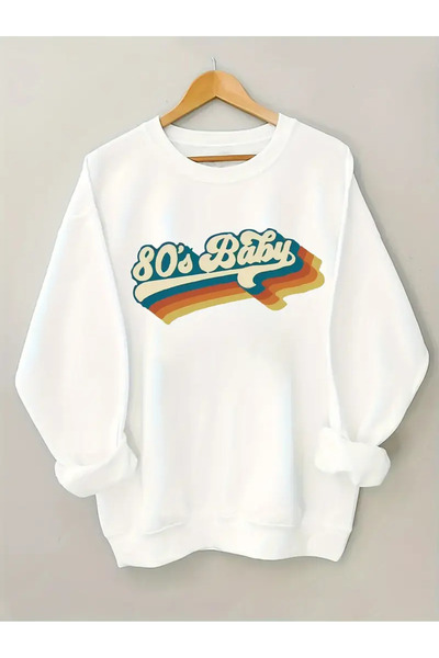 Aether سويت شيرت مطبوع بأكمام طويلة وقصة كبيرة الحجم