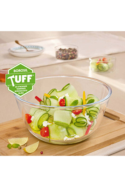 Borosil وعاء للخلط والتقديم سعة 1.3 لتر، آمن للاستخدام في الفرن والميكروويف و...